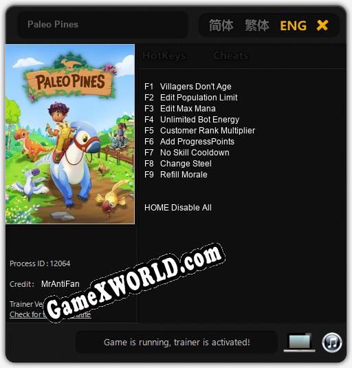 Paleo Pines: Трейнер +9 [v1.5]