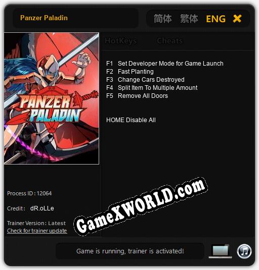 Panzer Paladin: Читы, Трейнер +5 [dR.oLLe]