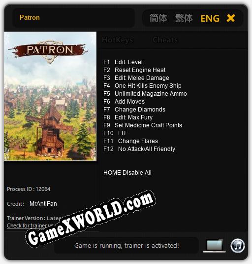 Трейнер для Patron [v1.0.2]