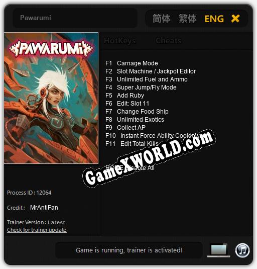 Трейнер для Pawarumi [v1.0.6]