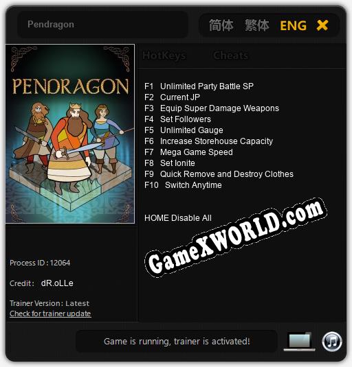 Pendragon: Читы, Трейнер +10 [dR.oLLe]
