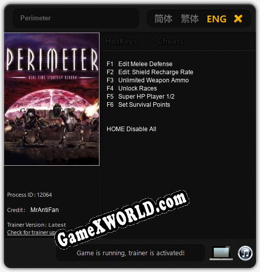 Perimeter: Трейнер +6 [v1.3]