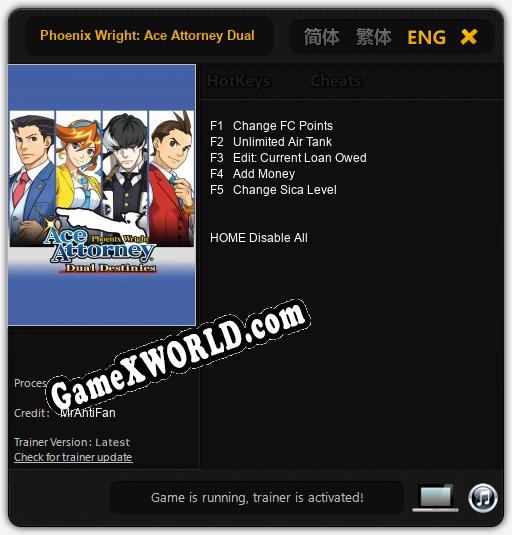 Phoenix Wright: Ace Attorney Dual Destinies: Трейнер +5 [v1.3]