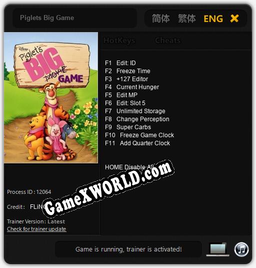 Piglets Big Game: Трейнер +11 [v1.4]