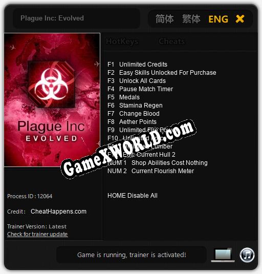 Plague Inc: Evolved: Читы, Трейнер +9 [dR.oLLe]