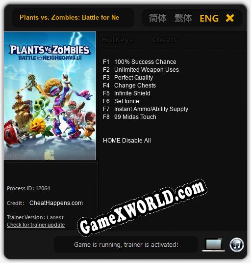 Трейнер для Plants vs. Zombies: Battle for Neighborville [v1.0.2]