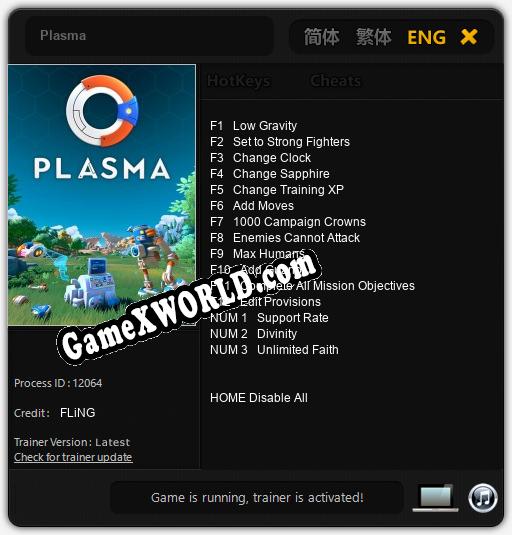 Plasma: Трейнер +15 [v1.1]