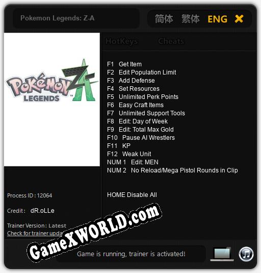Pokemon Legends: Z-A: Читы, Трейнер +14 [dR.oLLe]