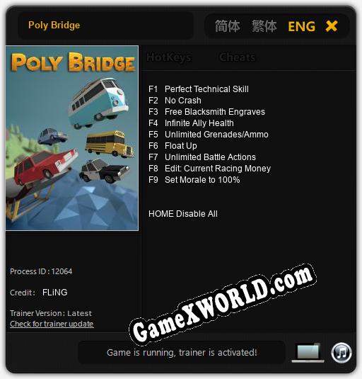 Трейнер для Poly Bridge [v1.0.6]