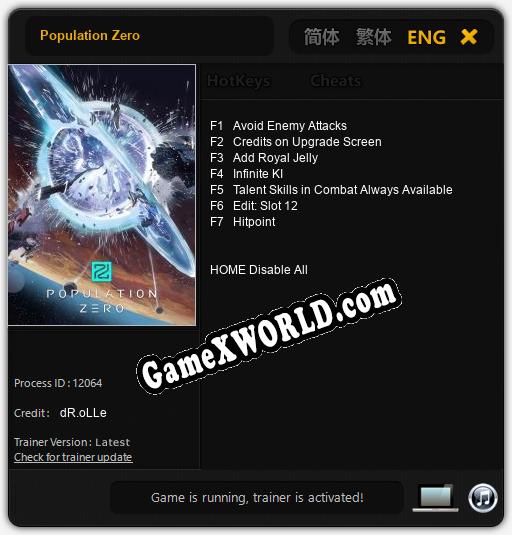 Population Zero: Трейнер +7 [v1.4]