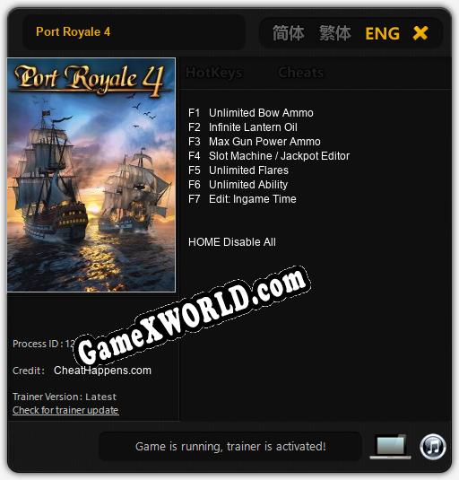Port Royale 4: Трейнер +7 [v1.4]