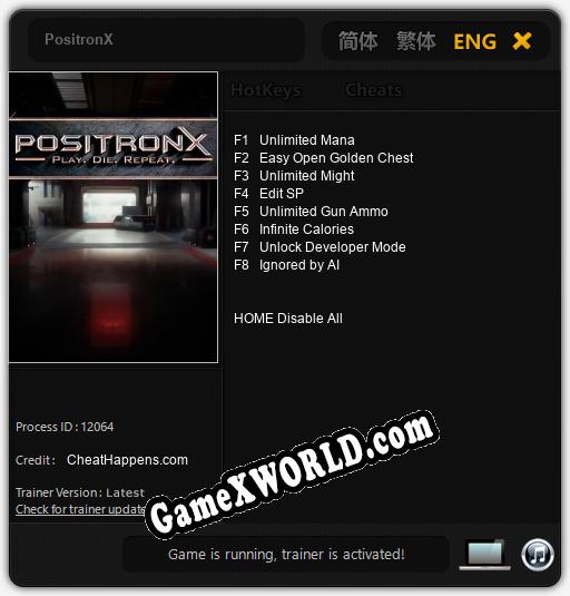PositronX: ТРЕЙНЕР И ЧИТЫ (V1.0.60)