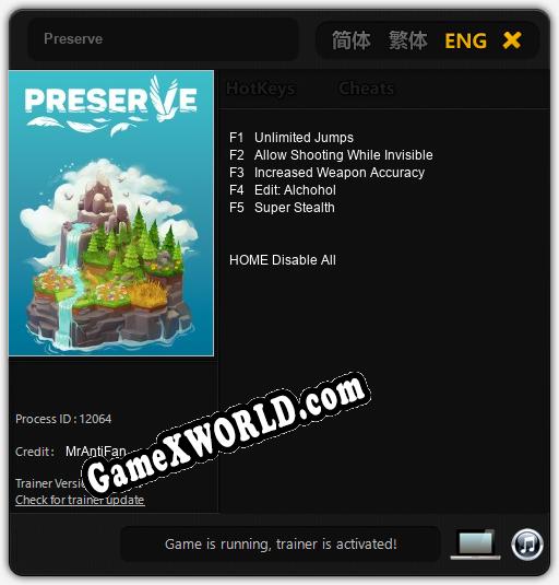 Preserve: Читы, Трейнер +5 [MrAntiFan]