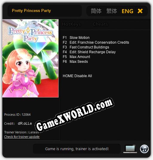 Трейнер для Pretty Princess Party [v1.0.1]