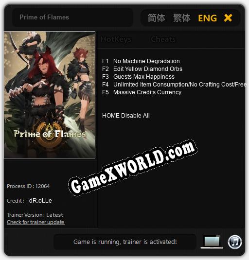 Трейнер для Prime of Flames [v1.0.2]