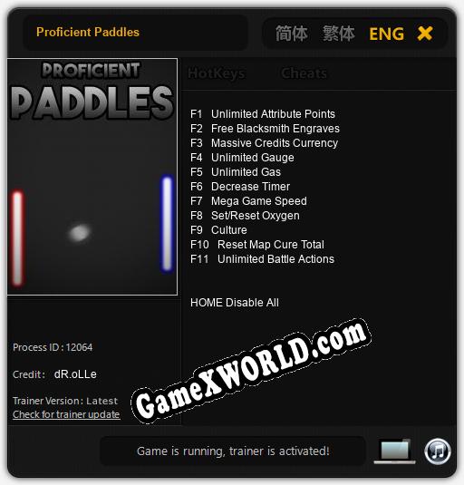 Proficient Paddles: Трейнер +11 [v1.3]