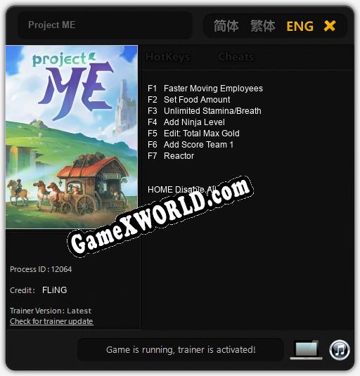 Трейнер для Project ME [v1.0.6]