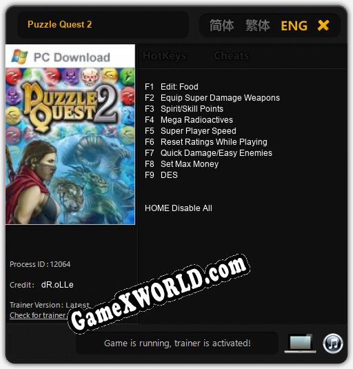 Puzzle Quest 2: Читы, Трейнер +9 [dR.oLLe]