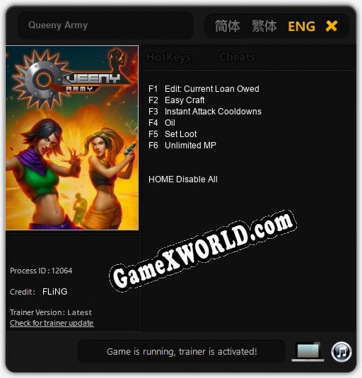 Queeny Army: Трейнер +6 [v1.1]