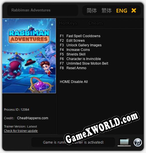 Rabbiman Adventures: ТРЕЙНЕР И ЧИТЫ (V1.0.77)