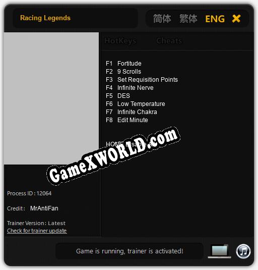 Racing Legends: ТРЕЙНЕР И ЧИТЫ (V1.0.72)