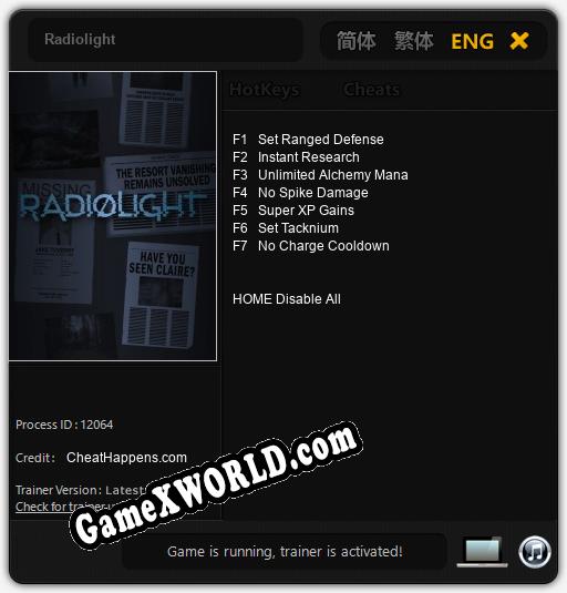 Radiolight: Читы, Трейнер +7 [CheatHappens.com]