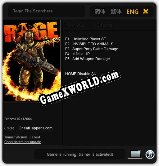 Rage: The Scorchers: Читы, Трейнер +5 [CheatHappens.com]