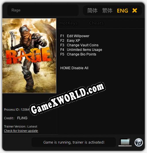 Rage: Читы, Трейнер +5 [FLiNG]