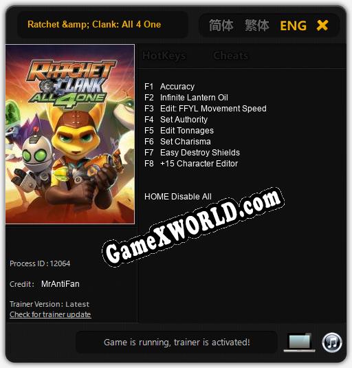 Ratchet & Clank: All 4 One: Трейнер +8 [v1.8]