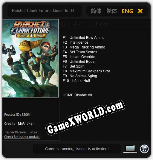 Ratchet Clank Future: Quest for Booty: ТРЕЙНЕР И ЧИТЫ (V1.0.48)