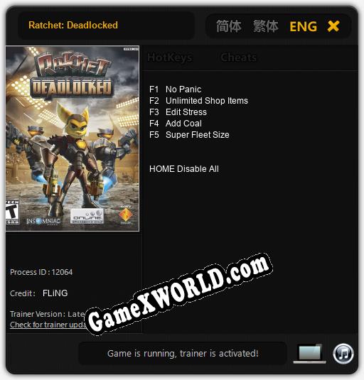 Трейнер для Ratchet: Deadlocked [v1.0.4]