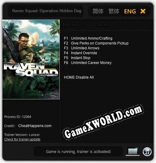 Raven Squad: Operation Hidden Dagger: Трейнер +6 [v1.9]