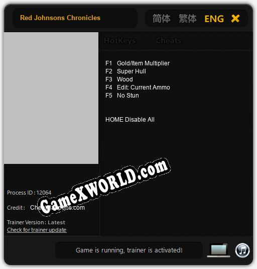 Трейнер для Red Johnsons Chronicles [v1.0.5]