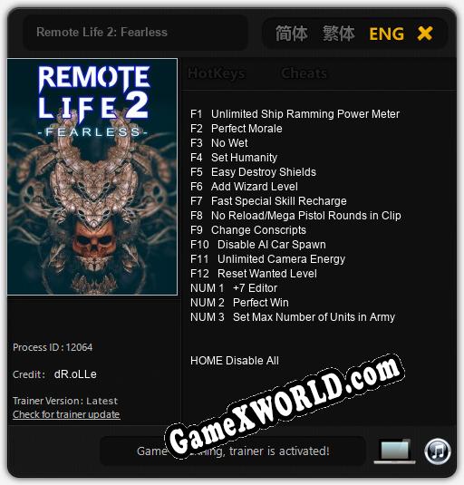 Remote Life 2: Fearless: Трейнер +15 [v1.2]