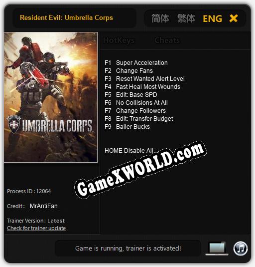 Resident Evil: Umbrella Corps: Трейнер +9 [v1.5]