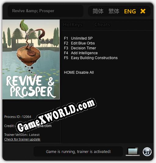 Revive & Prosper: ТРЕЙНЕР И ЧИТЫ (V1.0.70)