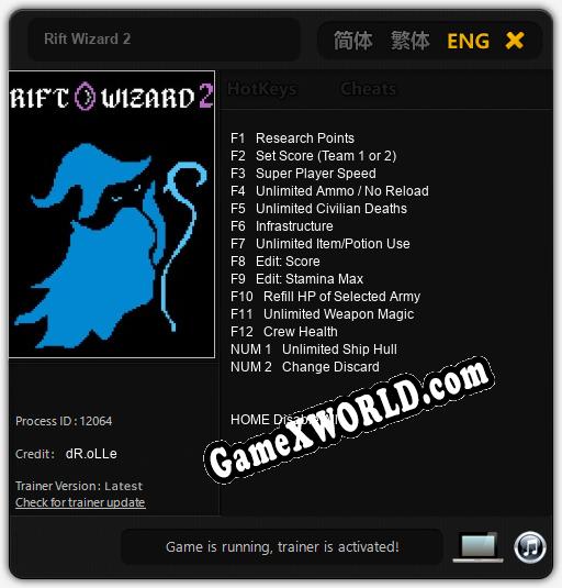 Трейнер для Rift Wizard 2 [v1.0.8]
