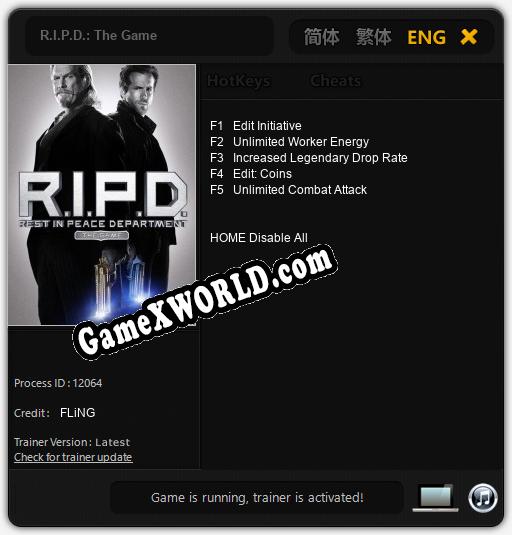 R.I.P.D.: The Game: Трейнер +15 [v1.8]