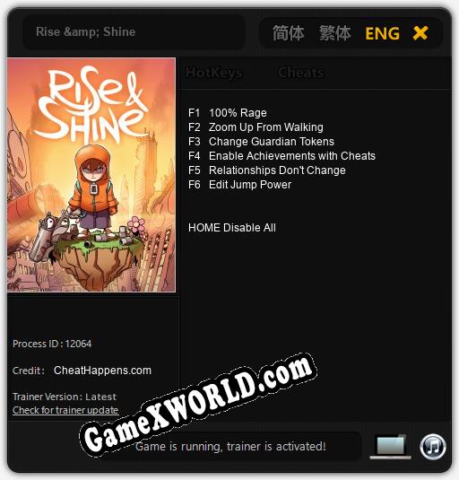 Rise & Shine: Трейнер +6 [v1.8]