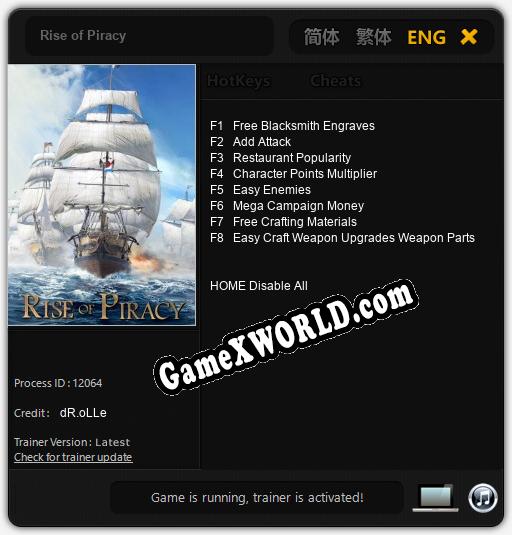 Rise of Piracy: Трейнер +8 [v1.5]