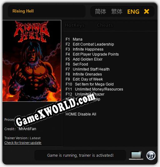 Трейнер для Rising Hell [v1.0.5]