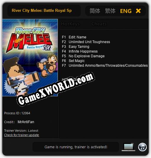 Трейнер для River City Melee: Battle Royal Special [v1.0.2]
