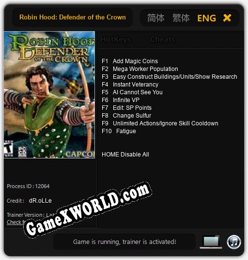 Robin Hood: Defender of the Crown: ТРЕЙНЕР И ЧИТЫ (V1.0.63)
