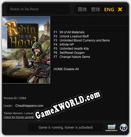 Robin In Da Hood: Трейнер +7 [v1.9]