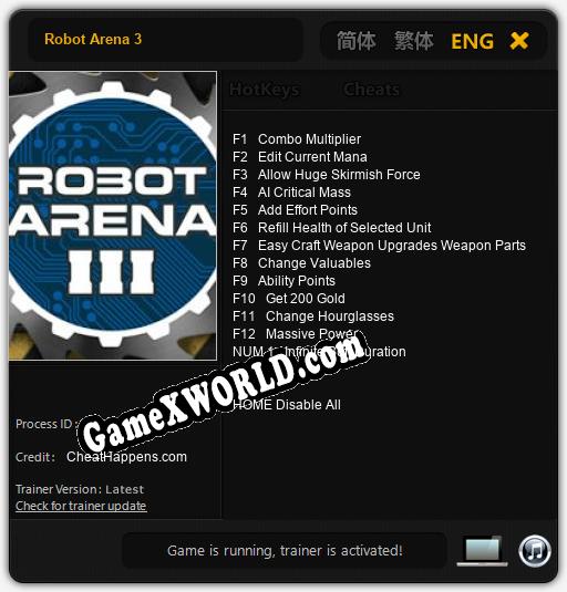 Robot Arena 3: Читы, Трейнер +13 [CheatHappens.com]