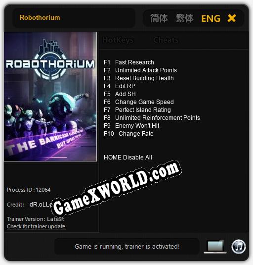 Robothorium: Читы, Трейнер +10 [dR.oLLe]