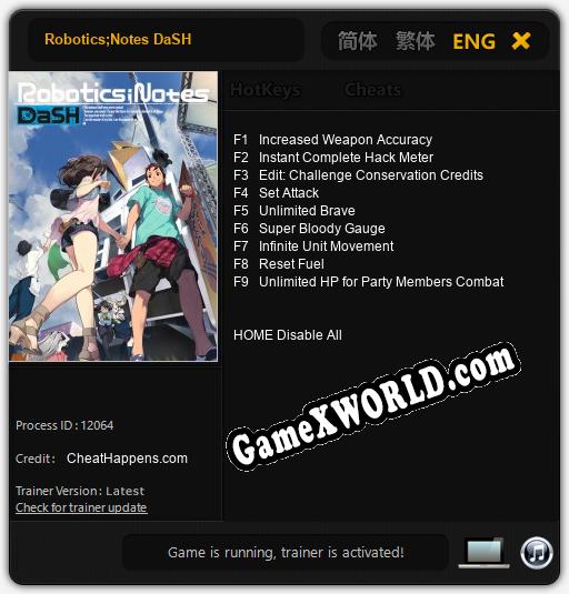 Robotics;Notes DaSH: ТРЕЙНЕР И ЧИТЫ (V1.0.21)