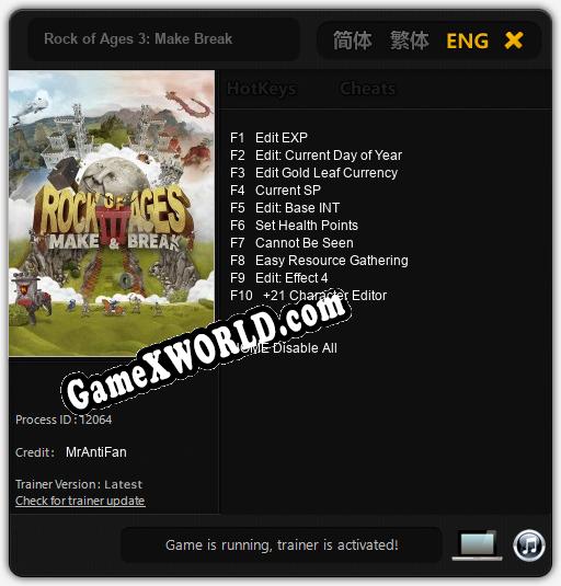 Rock of Ages 3: Make Break: Читы, Трейнер +10 [MrAntiFan]