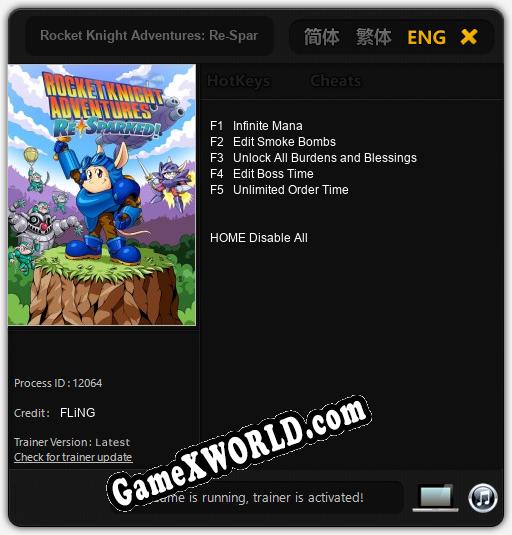 Трейнер для Rocket Knight Adventures: Re-Sparked! [v1.0.7]