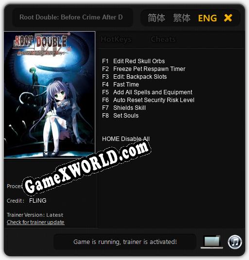 Root Double: Before Crime After Days: ТРЕЙНЕР И ЧИТЫ (V1.0.80)